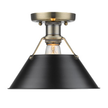 Golden Canada 3306-FM AB-BLK - Yep by Golden Lighting Orwell 1-light Flush Mount in Aged Brass and Matte Black shade